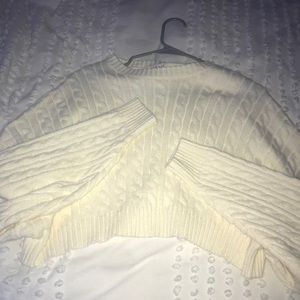 White cropped sweater
